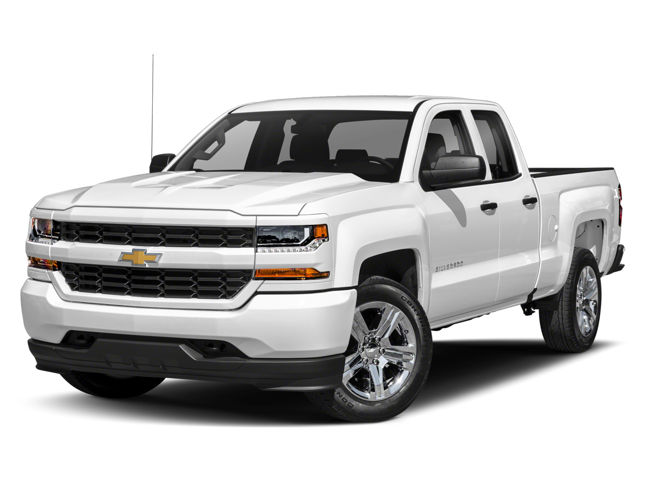 2019 Chevrolet Silverado LD Custom in Black — front three-quarter view